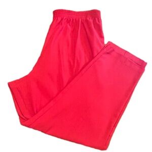 1X CM Shapes red Calcutta Crinkle wide leg pull on pants with pockets